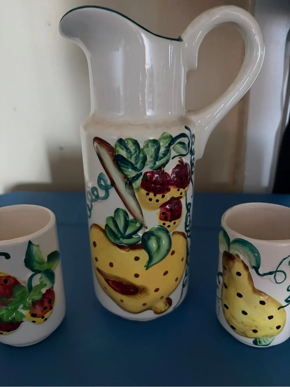 Mid-Century Vintage 7-Piece Juice Set Pitcher & 6 Cups NOS Made in Japan🇯🇵